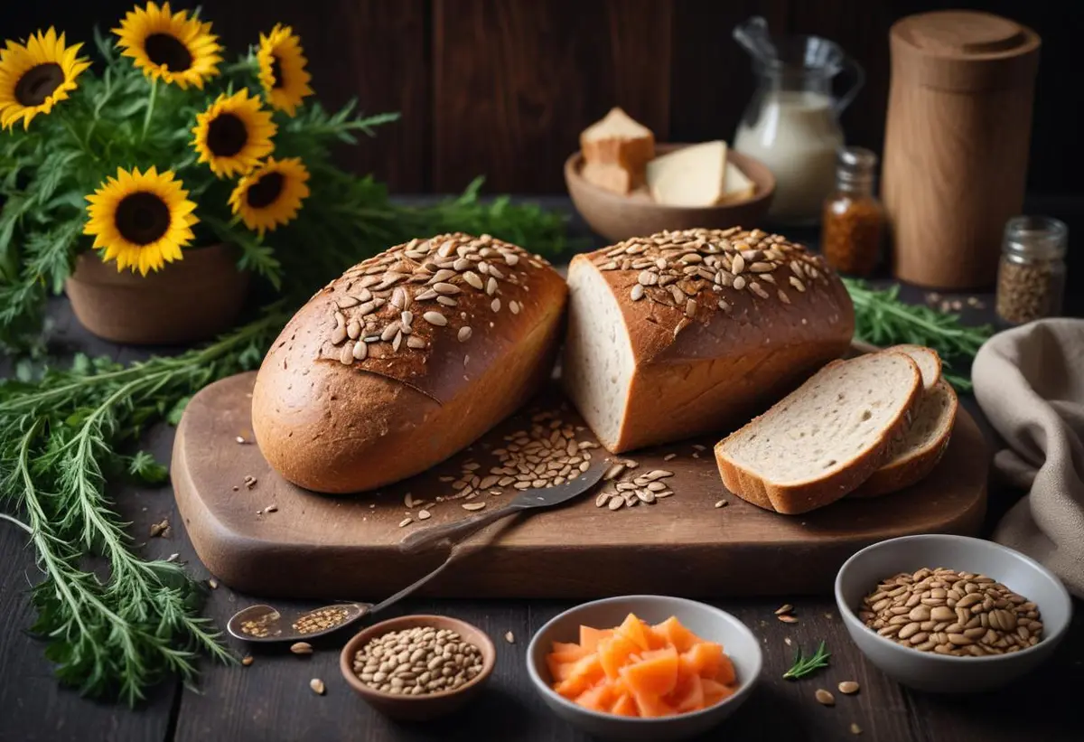 Mörkt danskt rågbröd med frön